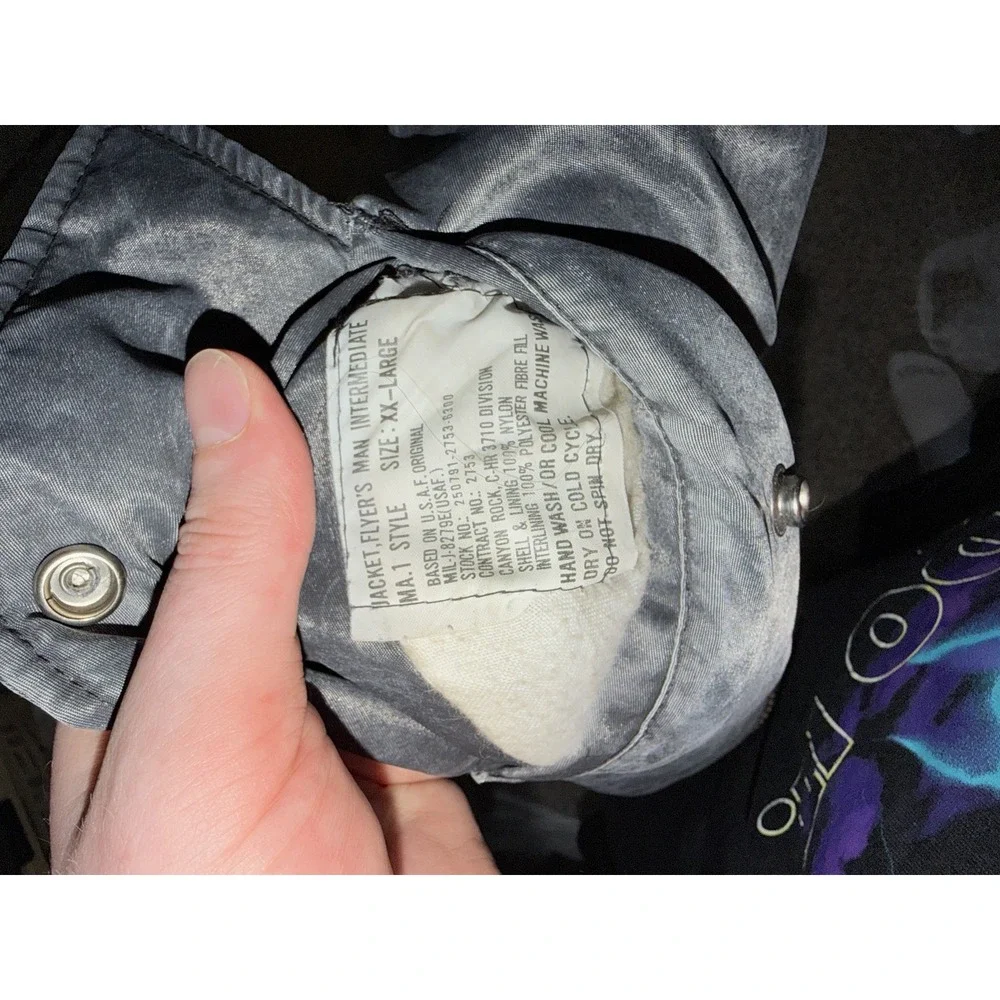 Vintage Jacket Flying MA-1 Gray Men's 2XL Blood Brothers Broadway‎ Issued RARE